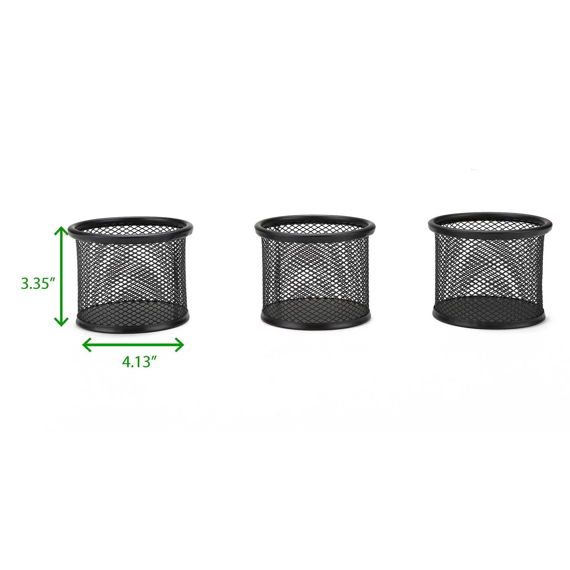 Mind Reader 3 Pack Black Mesh Paper Clip Holder